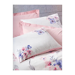 Parure de lit coton ranforcé florale - Rose
