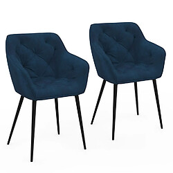 Idmarket Lot de 2 chaises LYA bleu