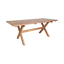 Mes Table de jardin rectangulaire 200x90x75 cm en teck naturel