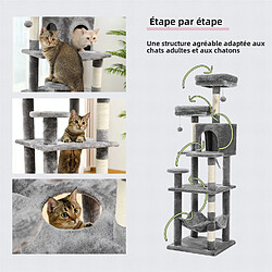 Pawz road Arbre à chat à 7 niveaux Nara9 - 154 cm - Gris pas cher