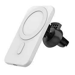 Chargeur Magsafe Sans Fil Pour Voiture Support Téléphone Rotation 360° Blanc YONIS