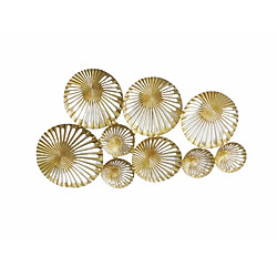 Alexandra House Living Panneau en aluminium à cercles dorés 109 x 62 cm 109 x 5 x 62 cm