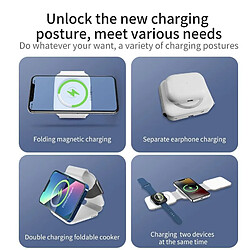 Chargeur Sans Fil 10-en-1 Magnétique Pliable Avec Rangement Câble Données Noir Noir YONIS pas cher