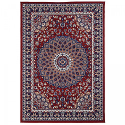 UnAmourDeTapis Tapis oriental 280x480 rectangle crème et rouge tissé motif ethnique LYN1 ROSOR