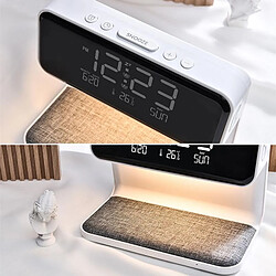 Lampe De Chevet 3 En 1 Avec Chargeur Sans Fil Et Réveil Écran LCD Blanc YONIS pas cher