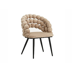 Acheter Alexandra House Living Fauteuil Nimpha, velours beige avec pieds noirs, 62 x 60 x 80 cm