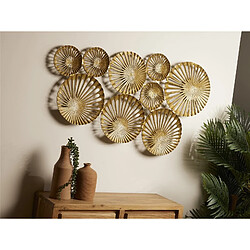 Alexandra House Living Panneau en aluminium à cercles dorés 109 x 62 cm 109 x 5 x 62 cm
