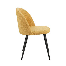 Alexandra House Living Chaise Egina Alpaca moutarde avec pieds noirs 51 x 51 x 75 cm