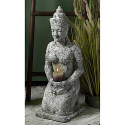 Alexandra House Living Statuette de Bouddha en terre cuite vieillie (à genoux) 80 cm x 32 cm x 32 cm x 80 cm