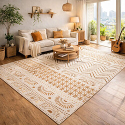 UnAmourDeTapis Tapis berbère 240x330 tissé motif ethnic LYN1 ORIENVAG crème
