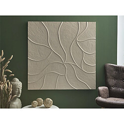 Alexandra House Living Panneau en bois taupe à lignes ondulées en relief 120 x 120 cm 120 x 4 x 120 cm