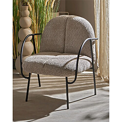 Alexandra House Living Fauteuil Badru en tissu éponge doux, taupe, 67 x 80 x 80 cm