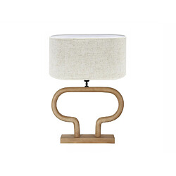 Alexandra House Living Lampe de table Demeter en bois naturel couleur caramel, 40 cm. Dimensions : 55 x 12 x 40 cm