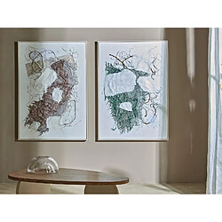 Avis Alexandra House Living Peinture abstraite moderne. Toile rougeâtre avec cadre 72 x 102 cm. 72 x 5 x 102 cm