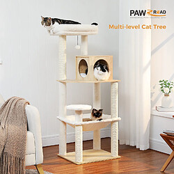 PAWZ Road Arbre à Chat en Bois avec Hamac XXL 143 cm pas cher