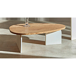 Alexandra House Living Table basse Makalani en placage frêne/laqué blanc 100 x 60 x 32 cm 100 x 60 x 32 cm
