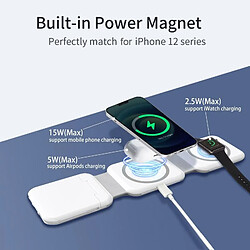 Acheter Chargeur Sans Fil 10-en-1 Magnétique Pliable Avec Rangement Câble Données Noir Noir YONIS