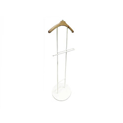 Alexandra House Living Galan en métal blanc avec cintre en bois 130 cm. 48 x 40 x 130 cm