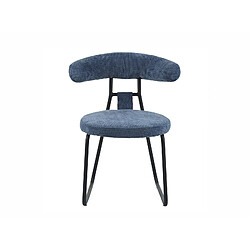 Alexandra House Living Chaise Kirk en chenille épaisse bleue 58 x 58 x 76 cm