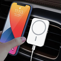 Chargeur Magsafe Sans Fil 15W Pour Voiture Support Magnétique Ventilation Blanc YONIS