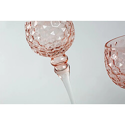 Alexandra House Living Tasse hexagonale en verre rose pâle 40 cm. S/3 13Dx30/35/40 cm