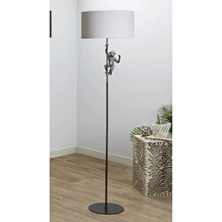 Alexandra House Living Lampe sur pied Mono en résine argentée 165 cm. 45D x 165 cm