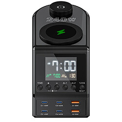 Acheter Chargeur Sans Fil 9-en-1 Station De Charge Multifonction 240W Avec Réveil YONIS