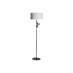Alexandra House Living Lampe sur pied Mono en résine argentée 165 cm. 45D x 165 cm