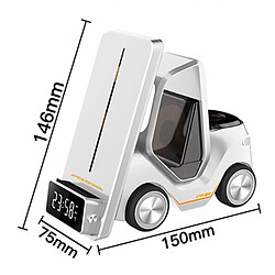 Acheter Chargeur Sans Fil 5-en-1 Forme Voiture Avec Réveil Et Lumière Ambiance YONIS