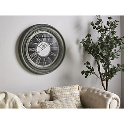 Alexandra House Living Horloge grise « La Beaujolaise », 76 cm de diamètre x 6 cm.