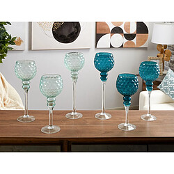 Acheter Alexandra House Living Tasse hexagonale en verre bleu 40 cm. S/3 13Dx30/35/40 cm