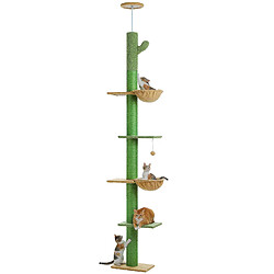 PAWZ Road Arbre à Chat XXL du Sol au Plafond – 5 Niveaux, Tout Sisal