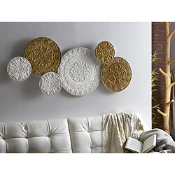 Avis Alexandra House Living Panneau métallique Mandalas Blanc/Or 138 x 60 cm 138 x 60 x 4,5 cm
