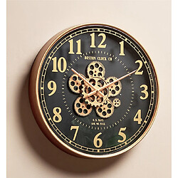 Alexandra House Living Horloge murale à mécanisme « Boston Clock » noire 50D. Cms. 50D x 7 cm