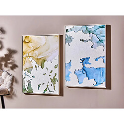 Avis Alexandra House Living Peinture à l'huile abstraite, finition brillante avec relief, blanc/vert, encadrée, 62 x 92 cm / 62 x 5 x 92 cm