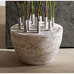 Alexandra House Living Boîte en métal avec couvercle, tubes blancs mouchetés d'or, 31 cm de diamètre x 26 cm