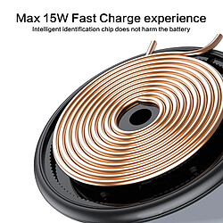 Acheter Chargeur Sans Fil 15W Design Élégant Pour Chargement Rapide iPhone Samsung Noir YONIS
