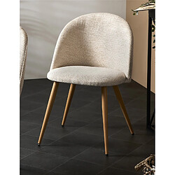 Alexandra House Living Chaise Egina Natur avec pieds en bois 51 x 51 x 75 cm