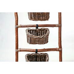 Alexandra House Living Échelle naturelle avec jardinière Kubu grise 50 x 110 x 4 cm