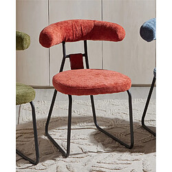 Alexandra House Living Chaise Kirk en chenille épaisse orange 58 x 58 x 76 cm