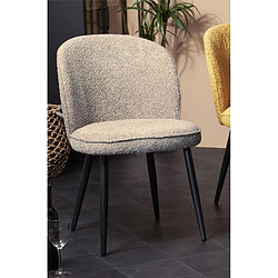 Alexandra House Living Chaise Isuan Alpaca Vision avec pieds noirs 52 x 61 x 80 cm