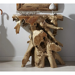 Alexandra House Living Console Teka Root Solide 80 x 35 x 80 cm. 80 x 35 x 80 cm