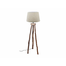 Alexandra House Living Lampadaire trépied Mileto, bois naturel, abat-jour beige, diamètre 158 cm x 40 cm