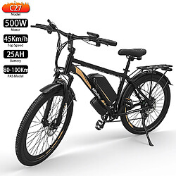 Vélo électrique EMOKO EC27 27" Moteur 500W 48V 25AH Autonomie Max 100Km 7 Vitesses Charge Maximale 120Kg Noir