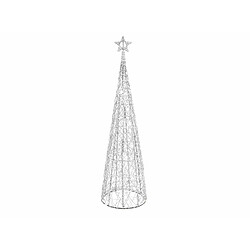 Alexandra House Living Sapin de Noël conique blanc avec LED à piles, 180 cm. 45 cm de diamètre x 180 cm de hauteur