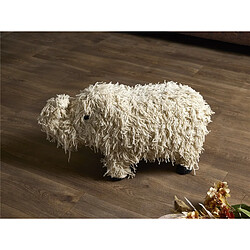 Alexandra House Living Éléphant en papier mâché et laine blanche, 33 cm. 69 x 29 x 33 cm