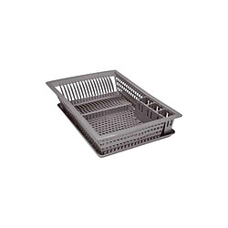 Aluminium Et Plastique 289355 Égouttoir à vaisselle 18 couverts gris moucheté 48 x 35,5 x 11 cm