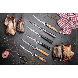 Forged Katai Couteau à désosser 15 cm VG10 manche bois de racine