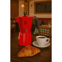 Cafetière italienne PEZZETTI ITALEXPRESS en aluminium, 6 tasses, rouge.