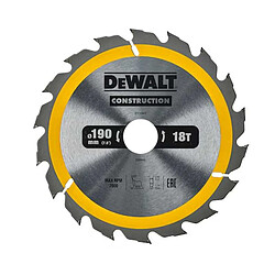 DeWalt DT1943-QZ Lame de scie circulaire 190x30 mm 18 dents CONSTRUCTION